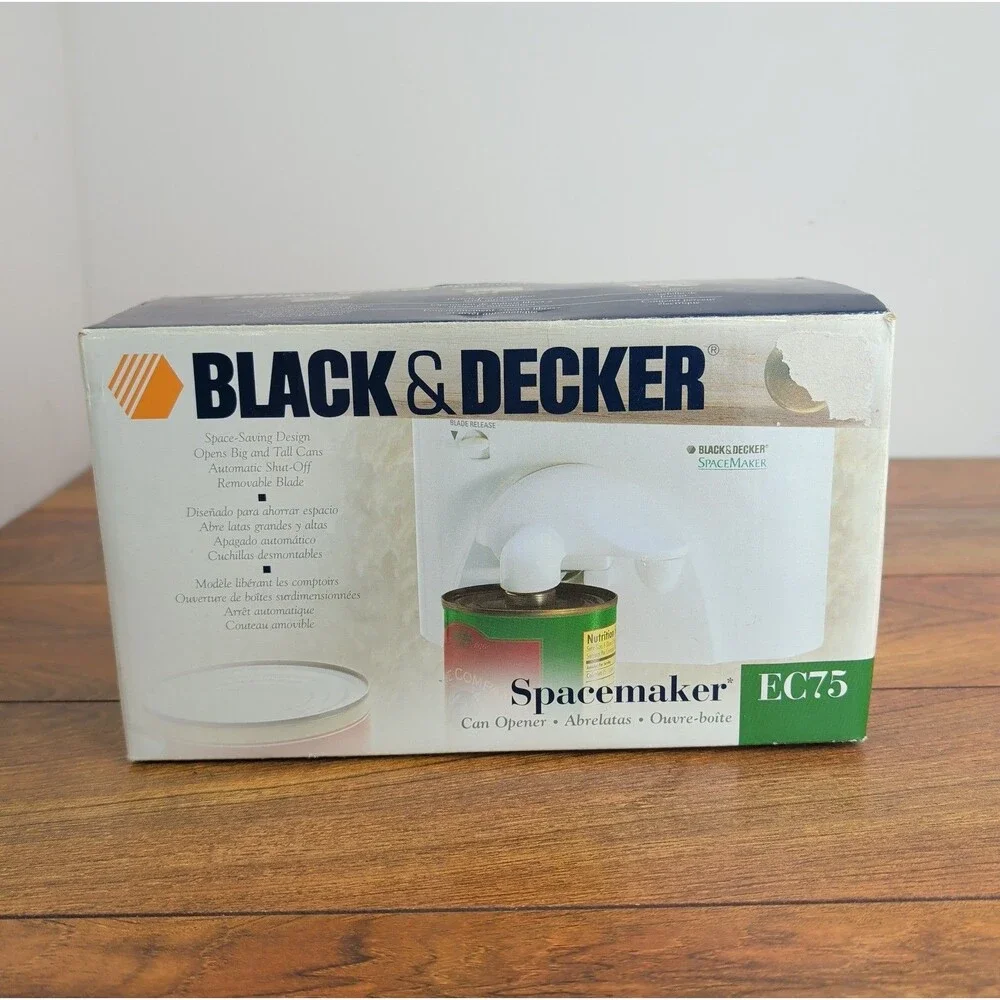 Black & Decker SpaceMaker Under Cabinet Auto Can Opener EC75 White Open Box NEW!